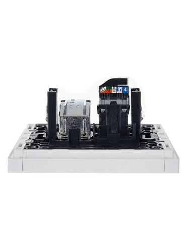 Розетка 2-м TV+RJ45 кат.5E FORTE&PIANO FP236 бел. IEK FP-AK20-1-K01 фото 3