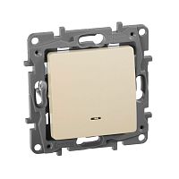 Переключатель 1-кл. СП Etika Plus 10А IP20 250В 10AX с подсветкой безвинтов. зажимы механизм сл. кость IEK 672315