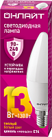 Лампа светодиодная 90 538 OLL-C37-13-230-2.7К-E14-FR PRO 90-240В ОНЛАЙТ 90538
