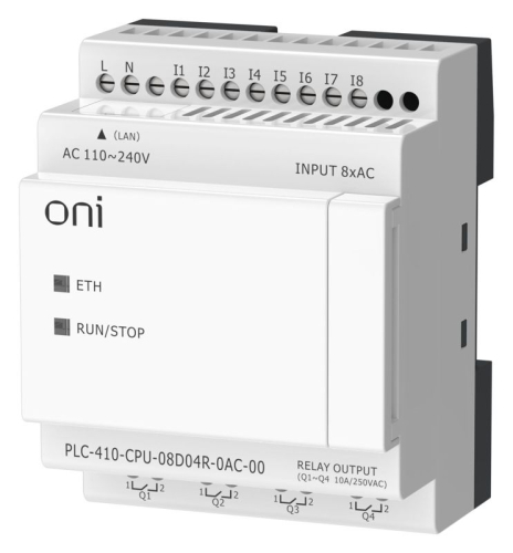 Модуль ЦПУ ПЛК 410 8 DI 4 RO 220В AC с Ethernet портом без экрана ONI PLC-410-CPU-08D04R-0AC-00 фото 8 Модуль ЦПУ ПЛК 410 8 DI 4 RO 220В AC с Ethernet портом без экрана ONI PLC-410-CPU-08D04R-0AC-00 фото 8