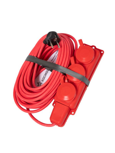 Удлинитель на каучуковой колодке 3х15м 16А IP44 250В 4кВт каучук КГ 3х2.5 красн. УХз16 Россия КОСМОС YKsm15m-3g(16A)KG-R Удлинитель на каучуковой колодке 3х15м 16А IP44 250В 4кВт каучук КГ 3х2.5 красн. УХз16 Россия КОСМОС YKsm15m-3g(16A)KG-R
