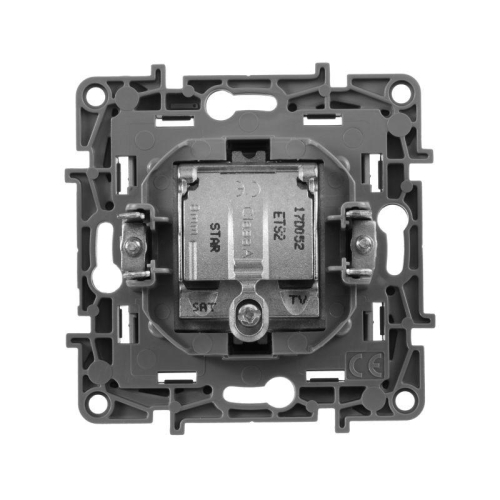 Розетка телевизионная TV/SAT СП Etika двухкабельная механизм алюм. Leg 672457 фото 2