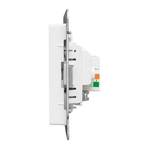 Розетка телевизионная + компьютерная СП Эпика TV + RJ45 кат.5 механизм бел. EKF UP1-SOW-TV+RJ фото 6