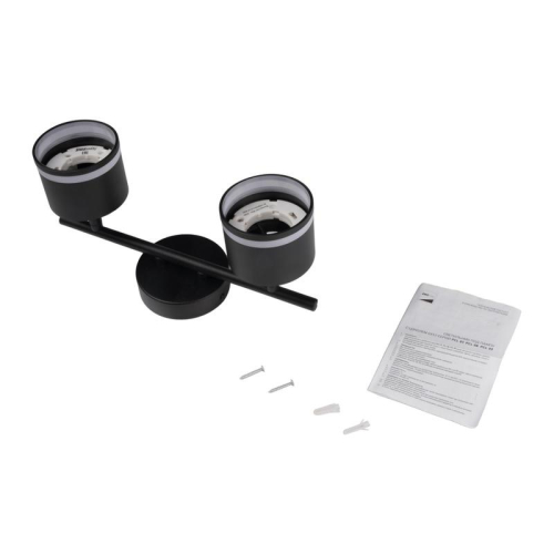 Светильник PCL-0702 max 20Вт (каждая лампа) 2xGX53 IP20 230В BL настен./потолочн. декор. под лампу JazzWay 5066809 фото 4