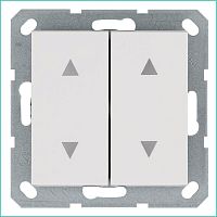 Выключатель для жалюзи 2-кл. 10А IP20 механизм бел. глянцевый Jasmart G3028W