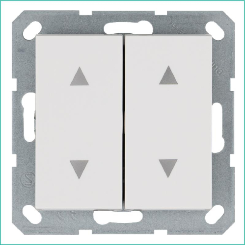 Выключатель для жалюзи 2-кл. 10А IP20 механизм бел. глянцевый Jasmart G3028W