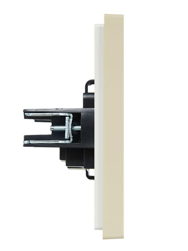 Розетка 1-м СП FORTE&PIANO FP417 10А без заземл. защ. шторки винт. крепл. ваниль IEK FP-R13-10-K10 фото 4