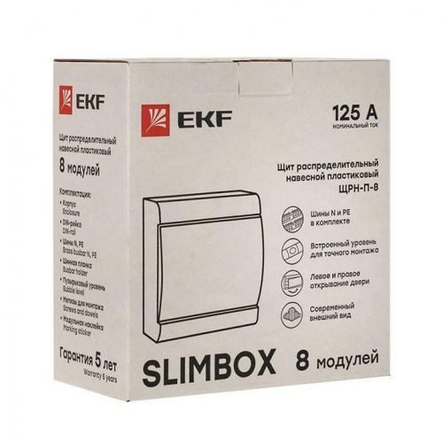 Щит ЩРН-П-8 "SlimBox" IP41 бел. дверца PROxima EKF sb-n-8w фото 8