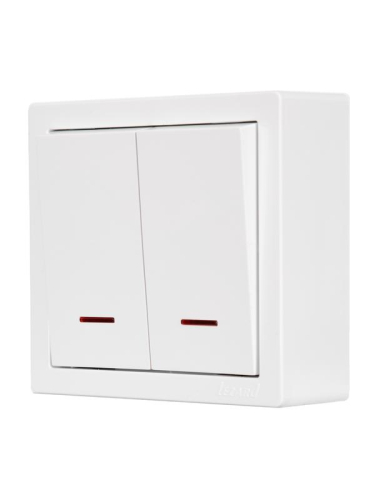 Выключатель 2-кл. ОП LETO с индикацией бел. LEZARD 752-0200-112 фото 4