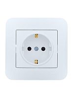 Розетка 1-м СП ASTI 16А IP20 с заземл. защ. шторки термопласт в сборе бел. LEZARD 7081-0202-124B