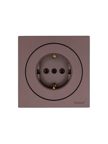 Розетка 1-м OSEN IP20 16А с заземл. ПБТ механизм шоколад LEZARD 743-7388-122B фото 4 Розетка 1-м OSEN IP20 16А с заземл. ПБТ механизм шоколад LEZARD 743-7388-122B фото 4