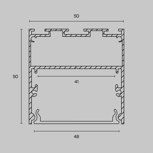 Профиль накладной/подвесной 50х50 алюм. Maytoni ALM-5050-S-2M фото 4