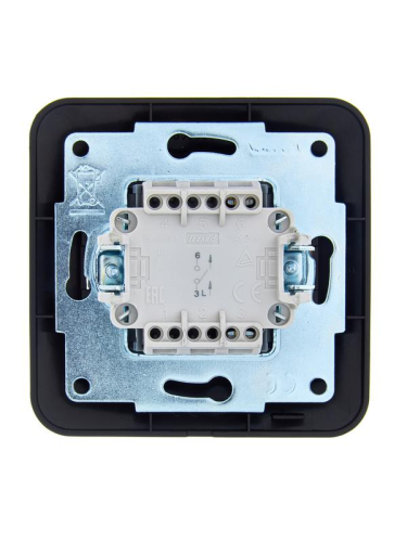 Выключатель 1-кл. 1п СП ASTI 10А IP20 в сборе черн. бархат LEZARD 7081-4242-100 фото 2