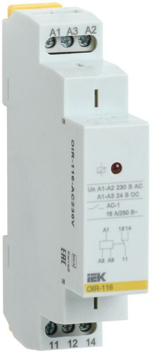 Реле промежуточное OIR 1 конт. (16А) 230В AC IEK OIR-116-AC230V Реле промежуточное OIR 1 конт. (16А) 230В AC IEK OIR-116-AC230V