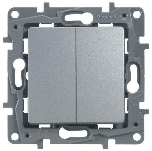 Переключатель 2-кл. СП Etika Plus 10А IP20 250В 10AX безвинтов. зажимы механизм алюм. IEK 672412 фото 3