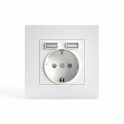Розетка 1-м СП Pixel IP20 с заземл. с 2-мя заряд. устр. USB тип A+C механизм бел. TOKOV ELECTRIC TKE-PX-R1U2AC-C01 фото 3