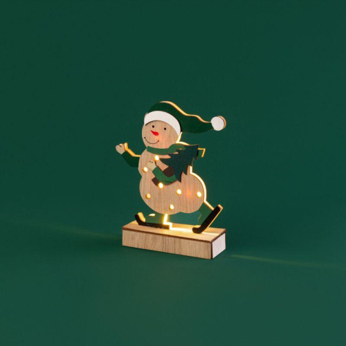 Фигура деревянная "Снеговик" 18см 5LED тепл. бел. 0.1Вт IP20 с подсветкой Neon-Night 504-017 фото 7