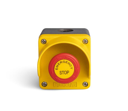 Пост металлический с аварийной кнопкой с маркировкой желт./сер. EMAS M1C200EE фото 2