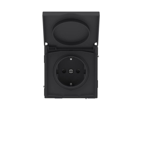Розетка силовая KANT IP44 2P+E защ. шторки с крышкой черн. уголь DKC 7012013 Розетка силовая KANT IP44 2P+E защ. шторки с крышкой черн. уголь DKC 7012013