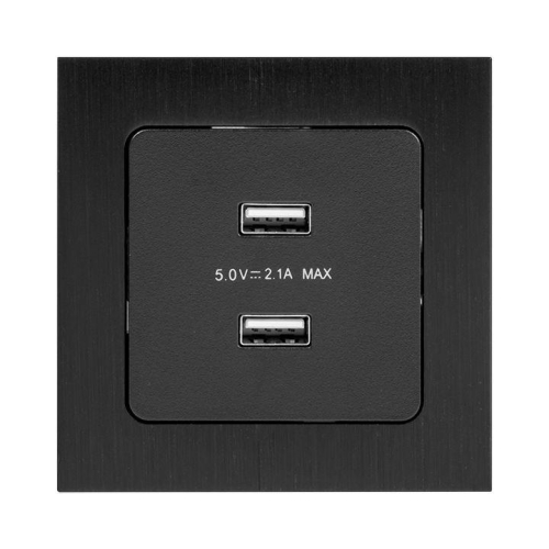 Розетка USB 2-м Стокгольм 2.1А механизм черн. PROxima EKF EZR16-028-10-2USB фото 7