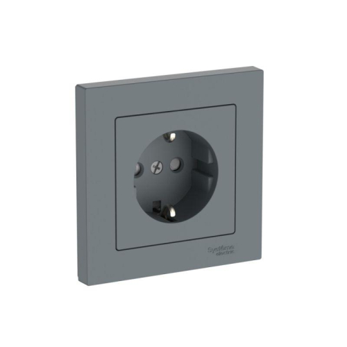 Розетка AtlasDesign 16А с заземл. защ. шторки быстрозажим. клем. в сборе грифель SE ATN000744S Розетка AtlasDesign 16А с заземл. защ. шторки быстрозажим. клем. в сборе грифель SE ATN000744S