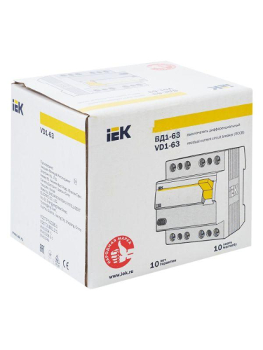Выключатель дифференциального тока (УЗО) 4п 50А 30мА тип AC ВД1-63 KARAT IEK MDV10-4-050-030 фото 11 Выключатель дифференциального тока (УЗО) 4п 50А 30мА тип AC ВД1-63 KARAT IEK MDV10-4-050-030 фото 11