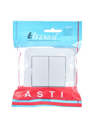 Выключатель 2-кл. 1п СП ASTI 10А IP20 в сборе бел. LEZARD 7081-0202-101 фото 3 Выключатель 2-кл. 1п СП ASTI 10А IP20 в сборе бел. LEZARD 7081-0202-101 фото 3