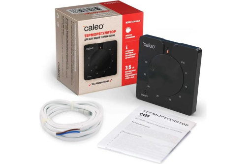 Терморегулятор C430 black встраиваемый аналоговый 3.5кВт CALEO 0К-00000791 фото 3
