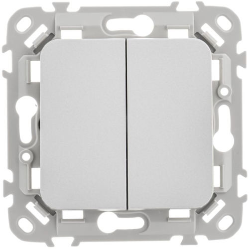 Выключатель 2-кл. СП FLITE ВС12-1-0-ФлА 10А механизм алюм. IEK FI-V20-0-10-1-K47 фото 2