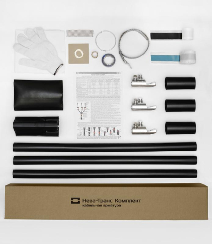 Муфта кабельная концевая внутр. уст. 10кВ 10КВТпН-3х(35-50) с болтов. наконечн. Нева-Транс Комплект 22020054 Муфта кабельная концевая внутр. уст. 10кВ 10КВТпН-3х(35-50) с болтов. наконечн. Нева-Транс Комплект 22020054