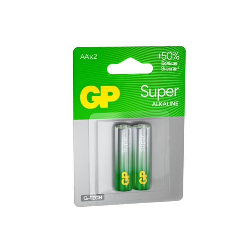 Элемент питания алкалиновый AA/LR6 1.5В Super Alkaline G-Tech 15AA21-2CRSBC2 20/160 (блист.2шт) GP 1223 фото 2