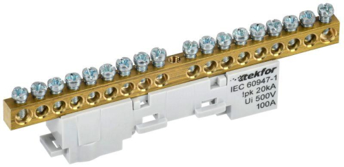 Шина L "фаза" неизол. на универс. держ. 6х9-18-Ср TEKFOR IEK TF-NN10-18-DL-K03 Шина L "фаза" неизол. на универс. держ. 6х9-18-Ср TEKFOR IEK TF-NN10-18-DL-K03