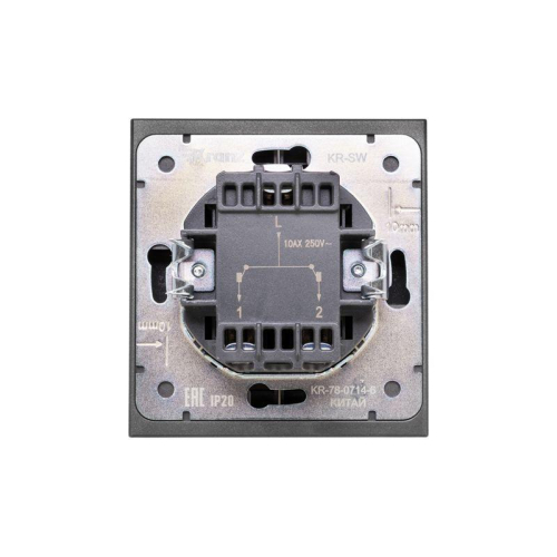 Выключатель 2-кл. СП STRONG MIELE 10А с подсветкой графит Kranz KR-78-0714-6 фото 3