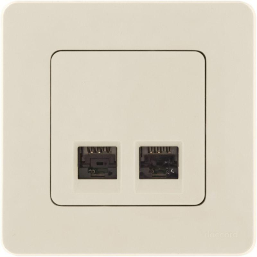 Розетка компьютерная 2-м Inspiria RJ45 кат.5E UTP сл. кость IEK 673836 фото 2