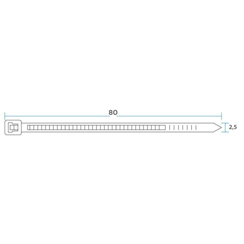 Хомут кабельный 2.5х80 нейл. черн. (уп.100шт) Rexant 07-0081 фото 2