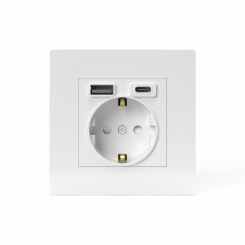 Розетка 1-м СП Pixel IP20 с заземл. с 2-мя заряд. устр. USB тип A+C механизм бел. TOKOV ELECTRIC TKE-PX-R1U2AC-C01 фото 4