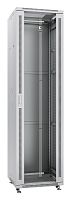 Шкаф монтажный телекоммуникационный напольный SH-05C-47U60/100 19дюйм для распред. и серверн. оборудования 47U 600х1000х2277мм передн. стеклян. и задн. сплошн. метал. двери ручка с замком сер. (RAL 7035) Cabeus 7160c
