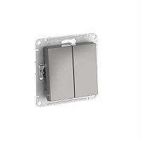 Переключатель 2-кл. AtlasDesign (сх. 6/2) 10AX быстрозажим. клем. механизм сталь SE ATN000965S