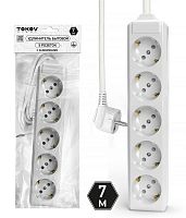 Удлинитель 5х7м с заземл. 10А 3х1.5 TOKOV ELECTRIC TKL-C01-BU5-7-1.5-Z