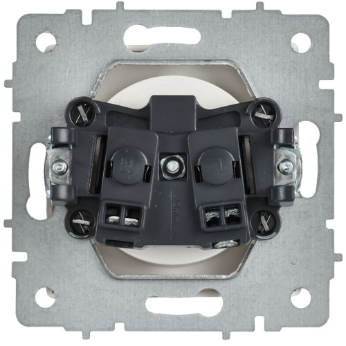 Розетка BRITE РС10-1-0-БрАБ 10А без заземл. без защ. шторок механизм арктич. бел. IEK BR-R10-10-K91 фото 5