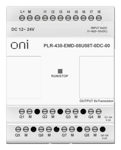 Модуль расширения входов выходов ПЛК 430 4 DI 4 UI (0-10В/DI) 8 TO 24В DC ONI PLR-430-EMD-08U08T-0DC-00 фото 2