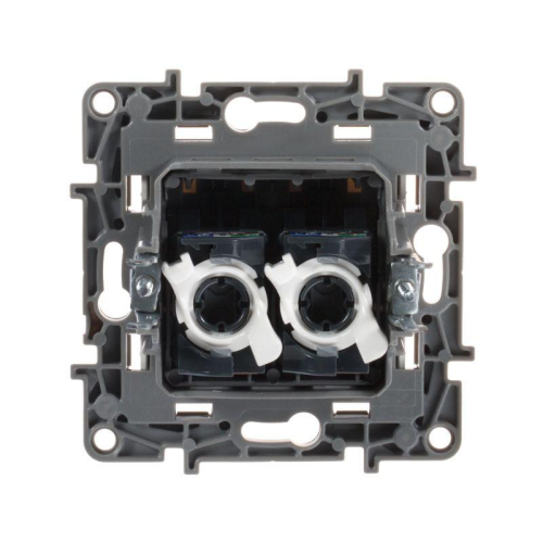 Розетка компьютерная 2-м СП Etika RJ45 кат.5E UTP механизм бел. IEK 672255 фото 4