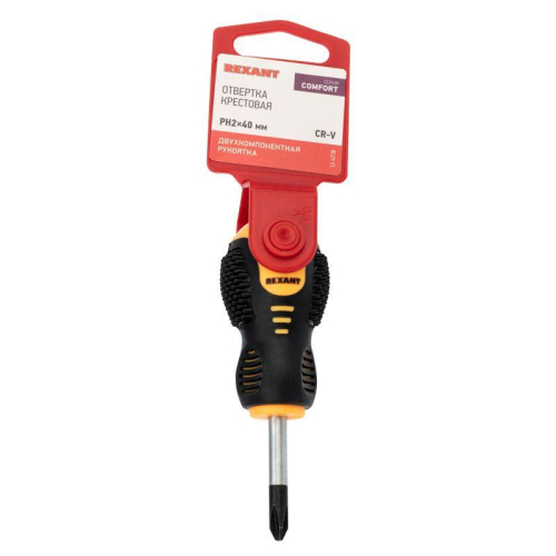 Отвертка крестовая PH 2х40мм двухкомпонентн. рукоятка Rexant 12-4730 фото 3 Отвертка крестовая PH 2х40мм двухкомпонентн. рукоятка Rexant 12-4730 фото 3