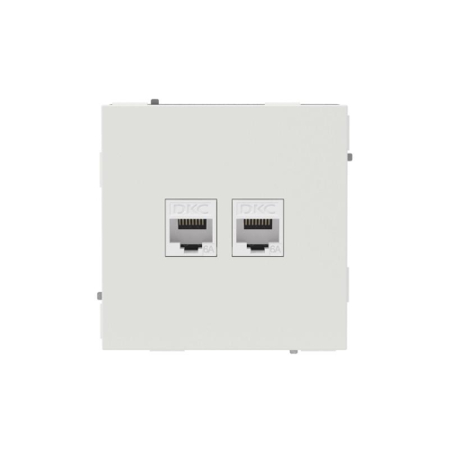 Розетка компьютерная 2-м KANT RJ45 кат.6A без шторки бел. песок DKC 7010674 Розетка компьютерная 2-м KANT RJ45 кат.6A без шторки бел. песок DKC 7010674