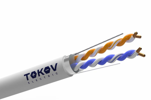 Кабель витая пара F/UTP 2х2х24AWG кат.5E PVC indoor 305м (м) TOKOV ELECTRIC TKE-C06-F22-5E-305-PVC Кабель витая пара F/UTP 2х2х24AWG кат.5E PVC indoor 305м (м) TOKOV ELECTRIC TKE-C06-F22-5E-305-PVC