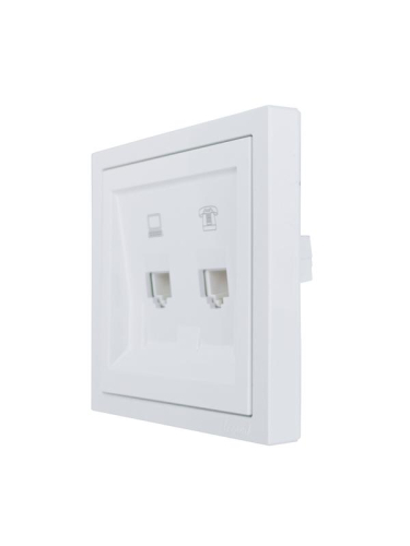 Розетка компьютер+телефон СП ZIMA бел. LEZARD 704-0288-143 фото 2