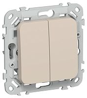 Выключатель проходной 2-кл. СП FLITE ВС62-1-0-ФлЛ 10А механизм льняной IEK FI-V22-0-10-1-K88