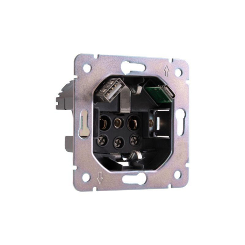 Розетка 1-м СП ROUND MIELE 16А с заземл. защ. шторки с USB A+C быстрой зарядки 5В/3А оникс Kranz KR-78-0704-3 фото 6
