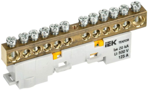 Шина PE "земля" неизол. на универс. держ. 8х12-12-Ж TEKFOR IEK TF-NN20-12-DL-K05 Шина PE "земля" неизол. на универс. держ. 8х12-12-Ж TEKFOR IEK TF-NN20-12-DL-K05