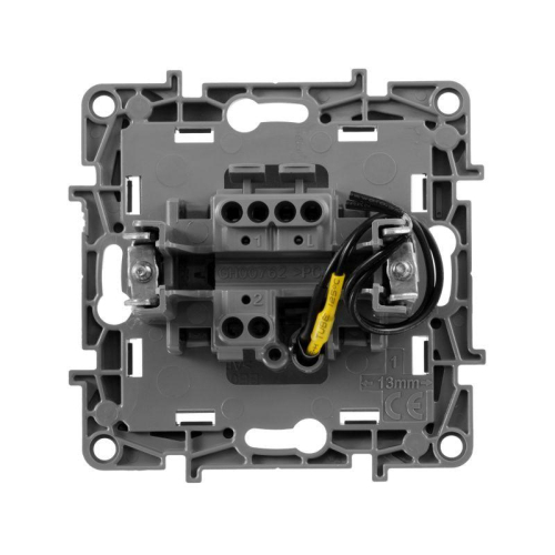 Выключатель 1-кл. СП Etika 10А IP20 250В 10AX с подсветкой/индикацией безвинтов. зажимы механизм алюм. IEK 672403 фото 4